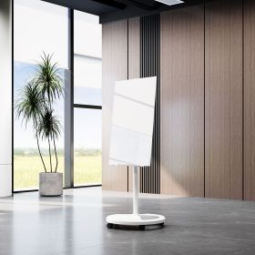 Removable Adjustable Height Tempered Glass Whiteboard, Magnetic Dry Erase Whiteboard, 36' x 24'