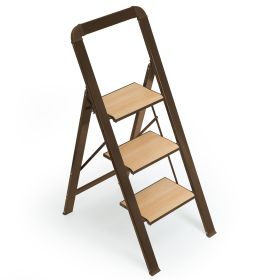 3 Step Ladder Folding Step Stool for Adults with Wide Anti-Slip Pedal, Aluminium Lightweight Foldable Step Ladders for Home Kitchen Office