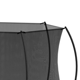 14FT Trampoline (Double-side color pad) , Trampoline for Kids and Adults with Enclosure Net and Ladder,Curved fence pole