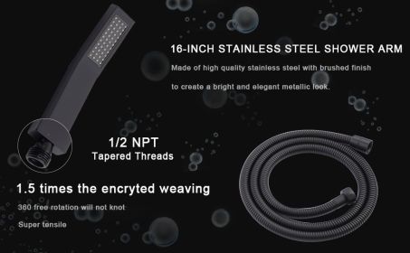 Shower System Shower Faucet Combo Set Wall Mounted with 10" Rainfall Shower Head and handheld shower faucet
