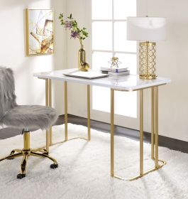 Estie White & Gold Finish Writing Desk
