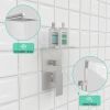 Rainfall Shower System With Storage Rack 10 inch Shower Faucet Set Brushed Nickel with High Pressure with Square Shower Head Luxury Shower Set Wall Mo