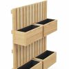 Outsunny 4 Box Raised Garden Bed with Trellis for Vine Flowers & Climbing Plants, 31.5" Tall Wall-Mounted Wood Planter Box Set with Adjustable Height