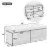 49" Shoe Storage Bench Entryway Shoe Cabinet Storage Ottoman with Padded Seat Cushion and Double Doors for Entryway, Hallway and Bedroom, Dark Grey