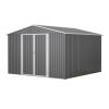 10 x 10 FT Outdoor Storage Shed, Large Metal Tool Sheds with Updated Frame Structure and Lockable Doors, Garden Shed for Backyard Garden Patio Lawn