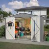 10 x 10 FT Outdoor Storage Shed, Large Metal Tool Sheds with Updated Frame Structure and Lockable Doors, Garden Shed for Backyard Garden Patio Lawn