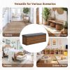 49" Shoe Storage Bench Entryway Shoe Cabinet Storage Ottoman with Padded Seat Cushion and Double Doors for Entryway, Hallway and Bedroom, Dark Grey