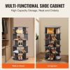 VEVOR 5-Tier Rotating Shoe Rack Tower 360¬∞ Spinning Shoe Display Carousel Black