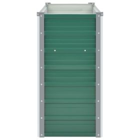 vidaXL Garden Raised Bed Galvanized Steel 63"x15.7"x31.3" Green (Option: as picture)
