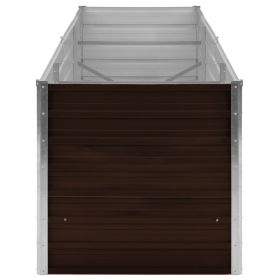 vidaXL Garden Raised Bed Brown 240x80x77 cm Galvanised Steel (Option: as picture)
