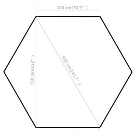vidaXL Hexagonal Pop-Up Marquee with 6 Sidewalls Cream White 3.6x3.1 m (Option: as picture)