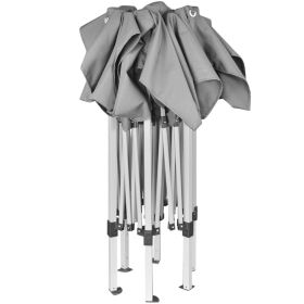 vidaXL Hexagonal Pop-Up Foldable Marquee Grey 3.6x3.1 m (Option: as picture)