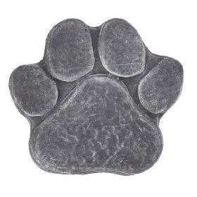 Dog Pawprint Memorial Stone DIY Lettering Dog Grave Marker Pet Monument for Outdoor Lawn Patio Rock Grey (Color: Grey)