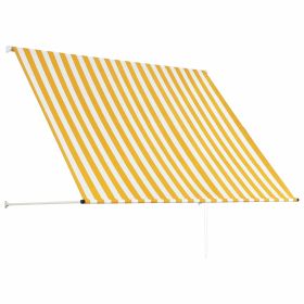vidaXL Retractable Awning 200x150 cm Yellow and White (Option: as picture)