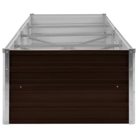vidaXL Garden Raised Bed Brown 126"x31.5"x17.7" Galvanized Steel (Option: as picture)