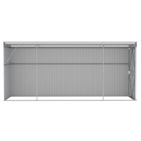 vidaXL Wall-mounted Garden Shed Grey 118x382x178 cm Galvanised Steel (Option: as picture)