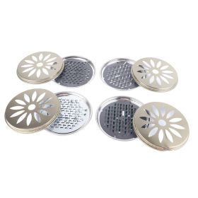 4PCS Stainless Steel Mosquito Coil Holder with Supporting Nail Teeth and Hollow Lid (Color: Silver)